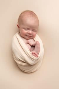 newborn baby girl in studio