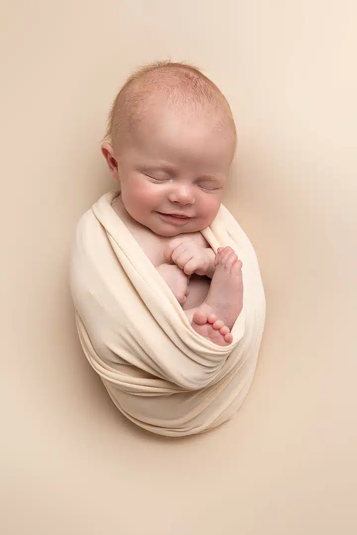 newborn baby girl in studio