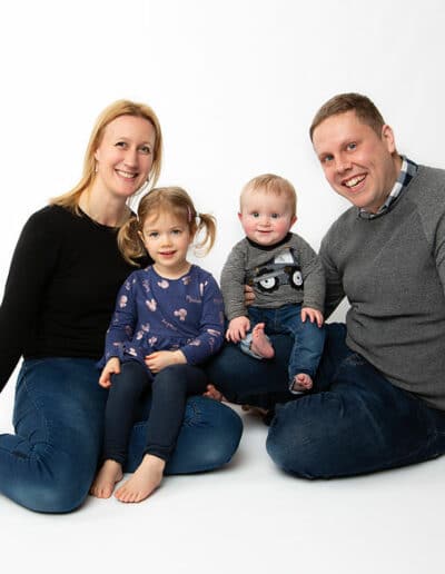 family together for photo